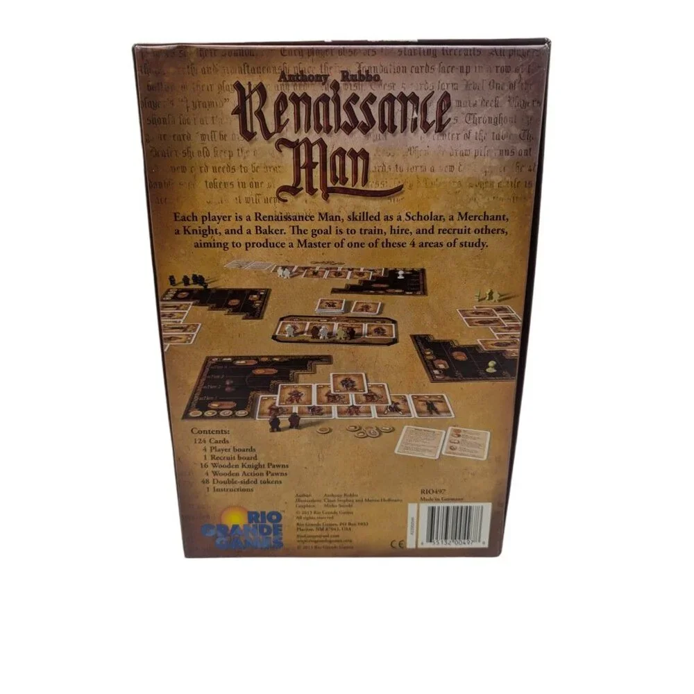 Renaissance Man Board Game By Anthony Rubbo For 1-4 Players Ages 13+